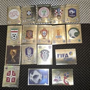 Panini Gold and Multicolor Soccer Sticker Set